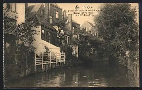 AK Bruges, Derrière les maisons de la rue du Vieux Sac