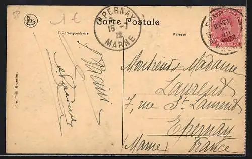 AK Bruges, Derrière les maisons de la rue du Vieux Sac