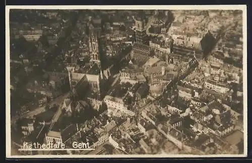 AK Gent, Kathedrale vom Flugzeug aus