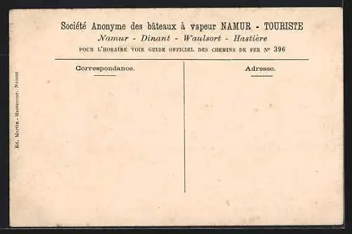 AK Hun, Namur-Touriste sortant de l`Ecluse de Hun