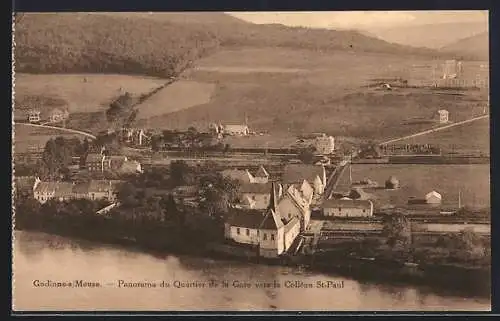 AK Godinne s/Meuse, Panorama du Quartier de la Gare vers le Collège St-Paul