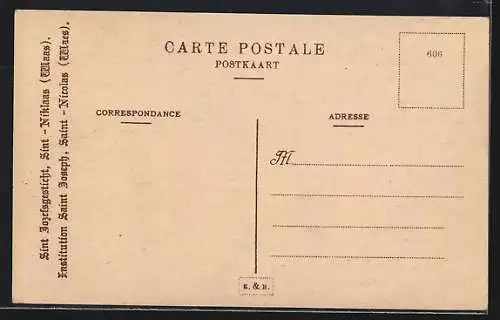 AK Saint-Nicolas /Waes, Institution Saint Joseph, Préau