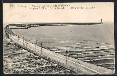AK Zeebrugge, Vue générale de la rade et du môle