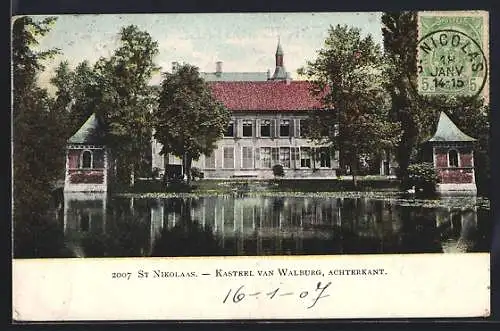 AK St. Nikolaas, Kasteel van Walburg, Achterkant