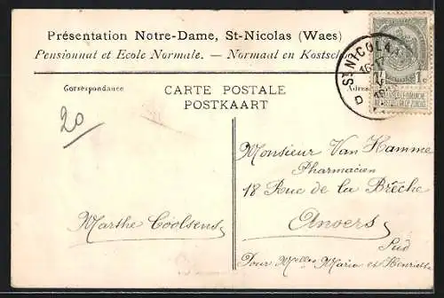 AK St-Nicolas /Waes, Présentation Notre-Dame, Pensionnat et Ecole Normale