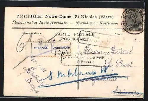 AK St-Nicolas /Waes, Présentation Notre-Dame, Pensionnat et Ecole Normale