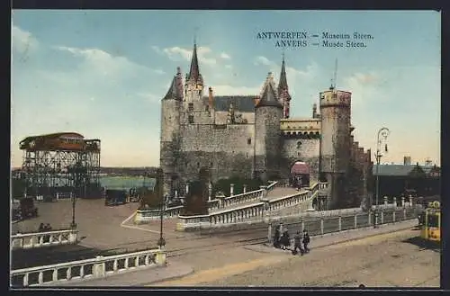 AK Antwerpen, Museum Steen, Strassenbahn Nr. 6