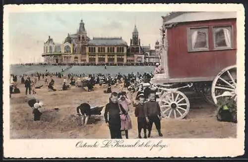 AK Ostende, Le Kursaal et la plage