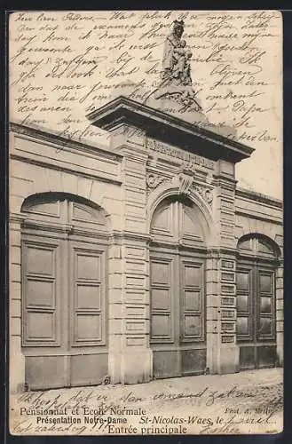 AK St-Nicolas-Waes, Pensionnat et Ecole Normale, Entrée principale
