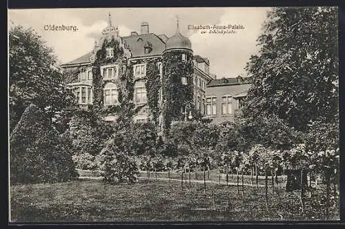 AK Oldenburg / O., Elisabeth-Anna-Palais mit Garten