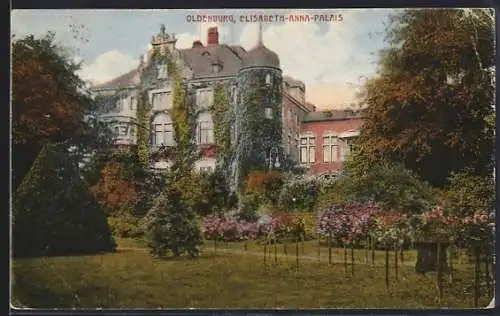 AK Oldenburg / O., Elisabeth-Anna-Palais mit Garten
