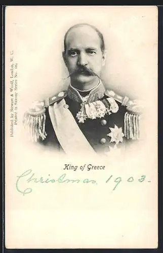 AK Porträt des König von Griechenland in Uniform