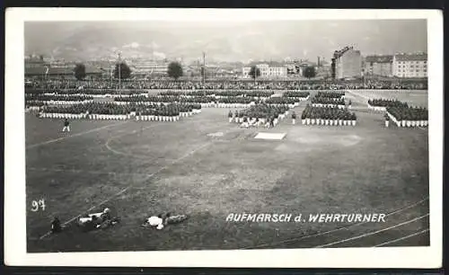 AK Innsbruck, 3. Bundesturnfest 1930, Aufmarsch der Wehrturner