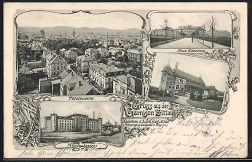 AK Zittau, Kasernen der 3. Inf. Reg. No 102, Mandaukaserne, Neue Kasernen, Offiziers-Kasino