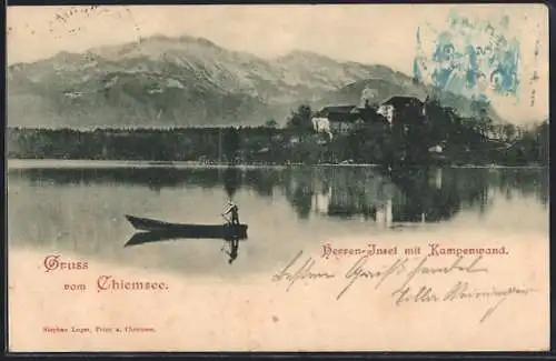 AK Chiemsee, Herren-Insel mit Kampenwand