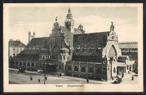 AK Essen, Hauptbahnhof mit Strassenpartie
