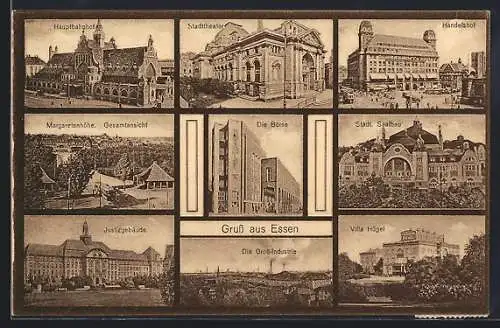 AK Essen, Gross-Industrie, Handelshof, Hauptbahnhof