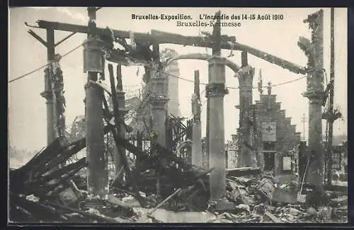 AK Bruxelles, Exposition 1910, L`Incendie 1910, Kermesse