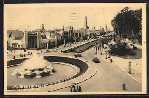 AK Bruxelles, Exposition 1935, L`Allee du Centenaire de Eeuwfeestlaan