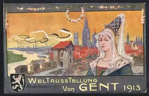 Künstler-AK Gent, Weltausstellung 1913