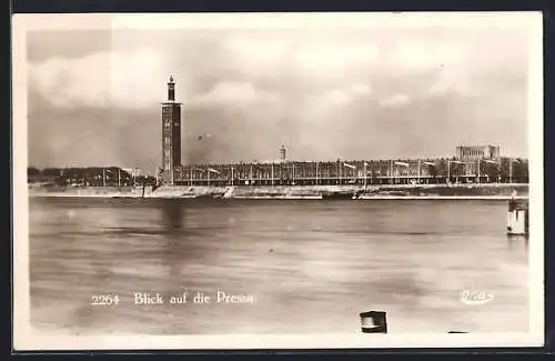 AK Köln, Ausstellung Pressa vom Rhein aus gesehen