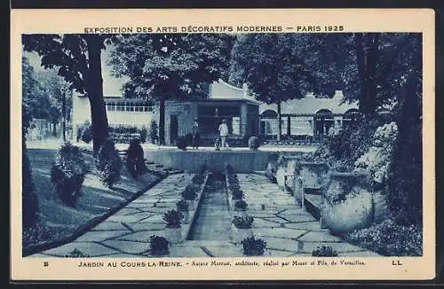 AK Paris, Exposition des Arts décoratifs 1925, Jardin au Cours-la-Reine