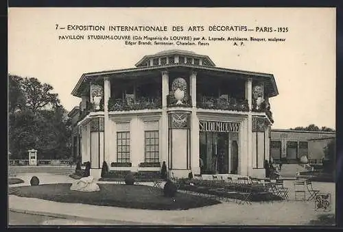 AK Paris, Exposition des Arts Decoratifs, Pavillon Studium-Louvre