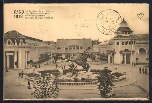 AK Gent, Genter Welt-Ausstellung 1913, Blick auf das Verwaltungsbüro