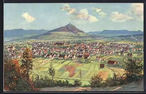 AK Kirchheim / Teck, Totalansicht mit Teck
