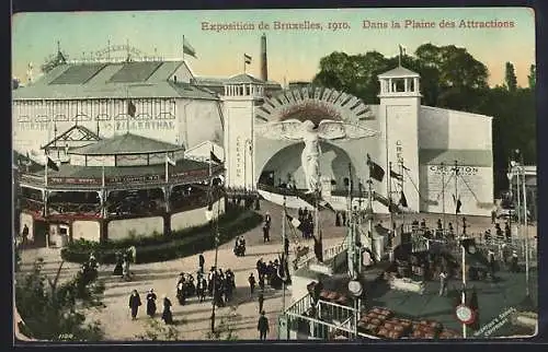 AK Bruxelles, Exposition 1910, Ausstellung, dans la Plaine des Attractions, Restaurant Zillertal mit Besuchern