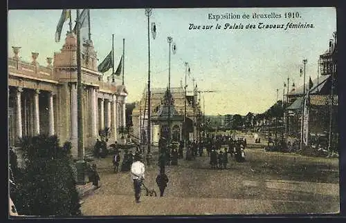 AK Bruxelles, Exposition Universelle 1910, Ausstellung, Vue sur le Palais des Travaux féminins