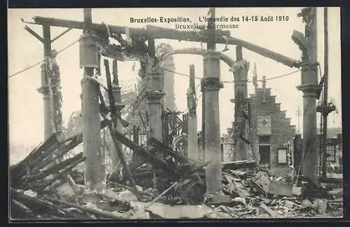 AK Bruxelles, Exposition 1910, L`Incendie 1910, Kermesse
