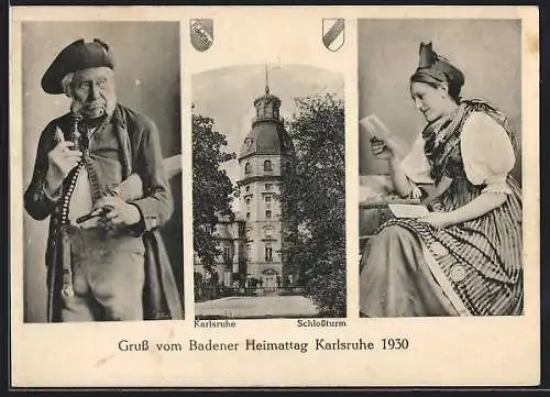 AK Karlsruhe, Festpostkarte vom Badener Heimattag