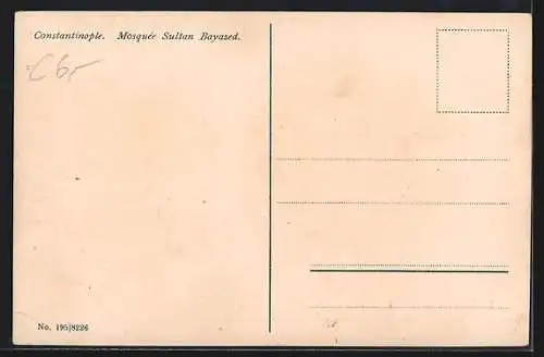 AK Constantinople, Mosquee Sultan Bayazed, Strassenpartie mit Moschee