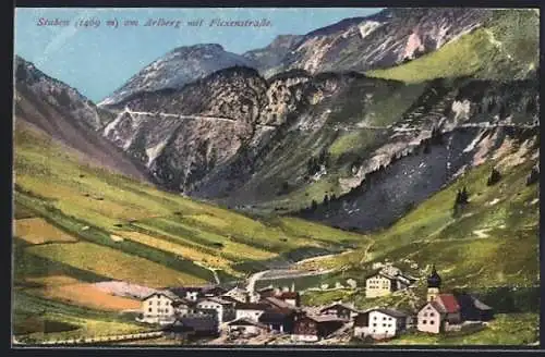 AK Stuben, am Arlberg mit Flexenstrasse
