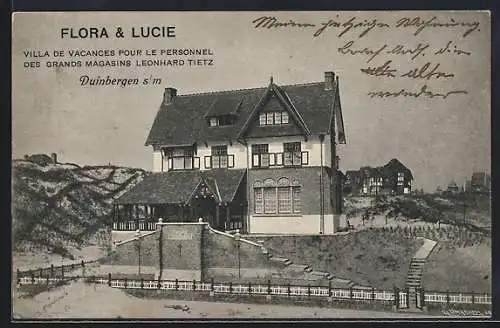 AK Duinbergen s/m, Flora & Lucie, Villa des Vacances pour le Personnel des Grandes Magasins Leonhard Tietz