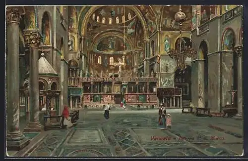 AK Venezia / Venedig, Interna di S. Marco, Innenansicht der Basilika
