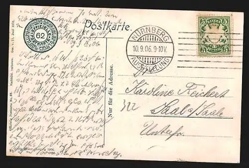 AK Nürnberg, Bayerische Jubiläums-Landesausstellung 1906, Blick zum Staatsgebäude