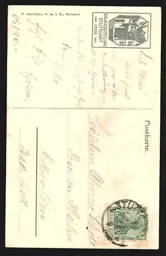 AK Stuttgart, Bauausstellung 1908, Restaurant Weinhaus am See, Georg Friedr. Koppenhöfer