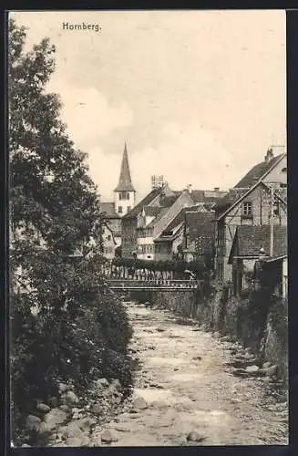AK Hornberg / Schwarzwald, Ortsansicht an der Gutach