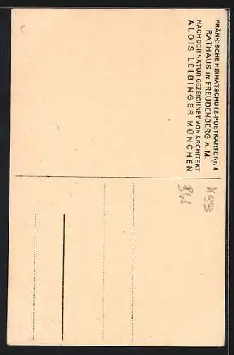 Künstler-AK Freudenberg / Main, Ortspartie mit Rathaus