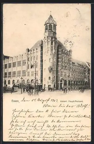 AK Essen / Ruhr, Kaiserliches Haupt-Postamt