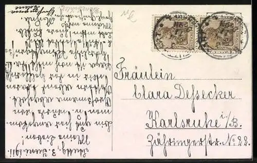 AK Dackelwelpen in einem Korb