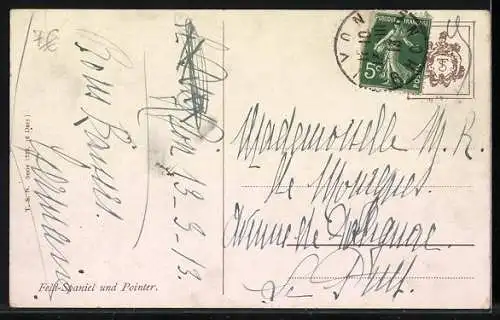 Künstler-AK C.Reichert: Feld-Spaniel & Pointer