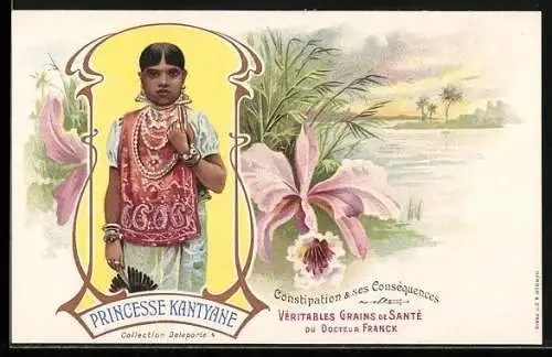 Lithographie Princesse Kantyane, Véritables Grains de Santé, Reklame