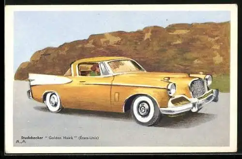AK Frau in einem Studebacker Golden Hawk