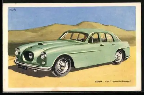 Künstler-AK Bristol 405 (Grande-Bretagne), Auto