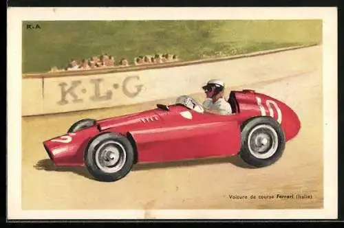 AK Pilot in einem Formel 1 Ferrari beim Autorennen