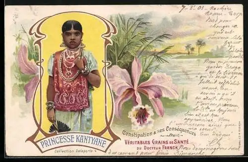 Lithographie Princesse Kantyane, Véritables Grains de Santé, Reklame