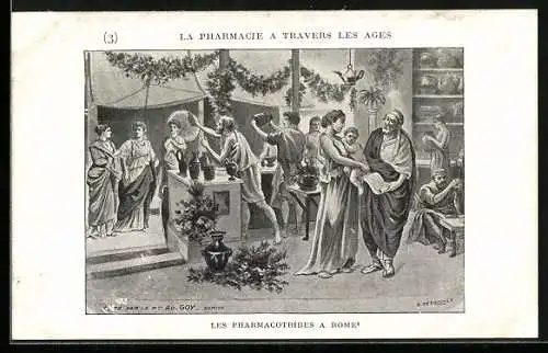 Künstler-AK La Pharmacie a travers les Ages: les Pharmacotribes a Rome